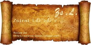 Zsirai Lázár névjegykártya
