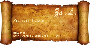Zsirai Lázár névjegykártya
